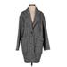 Topshop Coat: Gray Marled Jackets & Outerwear - Women's Size 4