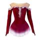 Robe de Patinage Artistique Femme Fille Patinage Robes Jaune Rose Pourpre foncé Patchwork Maille Spandex Haute élasticité Compétition Tenue de Patinage Cristal / Stras Lumière Mode manche longue