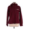 Adidas Track Jacket: Below Hip Burgundy Solid Jackets & Outerwear - Women's Size Medium