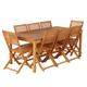 Ensemble table et chaises 8 places en bois FSC 160 cm avec housse