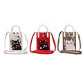 borsa a tracolla modello gatto mini borsa borsa a mano vintage lavorata a maglia di moda di vendita calda borse tote da donna in filo di cotone colorato