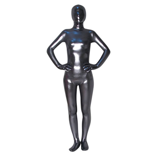 Glänzende Zentai-Anzüge Cosplay Kostüm Bodysuit Dienstmädchenkostüm Cosplay Karnevalskostüm Ganzkörperanzug Damen Einheitliche Farbe Sexy Kostüm Latex Glänzend Metallisch Kostüm für Halloween Karneval