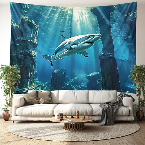 U-Boot-Kabine unter Wasser, hängender Wandteppich, Wandkunst, großer Wanddekoration, Fotografie, Hintergrund, Decke, Vorhang, Zuhause, Schlafzimmer, Wohnzimmer, Dekoration Wandtuch XXL Natur Image