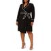 Tipped Tux Belted Long Sleeve Crepe Dress