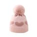 Aunavey Heart Patterned Knit Beanie for Baby Girls to Keep Warm in Winter