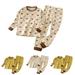 Elainilye Fashion Toddler Outfits Boys Girls Pajamas Set Print Long Sleeved Home Wear Sleepwear 2 Piece Suit 12-18 Months