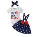 Canis Complete 4th of July Outfit for Baby Girls: Romper Suspender Skirt and Headband