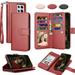 Galaxy S21 Ultra Case Samsung Galaxy S21 Ultra Wallet Case Takfox PU Leather Case Cash ID Credit Card Slots Holder Flip Phone Case Cover Kickstand Detachable Magnetic Hard Cases & Strap Wine Red