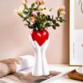 Love Heart Handheld Home Decor Vase - Made of Resin with Artistic Human Body Design - Unique Modern Decorative Vase for Dining Table Centerpieces, Restaurant, Living Room, or Wedding Decor