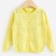 Kids Girls' Cardigan Cherry School Long Sleeve Button Fashion 7-13 Years Spring Yellow Pink Purple