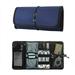 Electronic Organizer Cord Pouch Travel Cable Charger Phone Accessories Bag Organizer Roll up Tech Carrying Case for USB Cables SD Memory Cards Earphone Flash Hard Drive â€“Navy