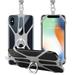 Universal Phone Lanyard Holder and Ring Grip Silicone Cell Phone Lanyard Neck Strap and Phone Ring Holder Stand Compatible with Most Smartphones-grey