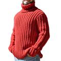 Men's Sweater Pullover Sweater Jumper Turtleneck Sweater Ribbed Cable Knit Cropped Knitted Turtleneck Modern Contemporary Daily Wear Going out Clothing Apparel Fall Winter Black White M L XL