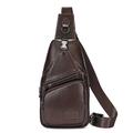Men's Crossbody Bag Shoulder Bag Chest Bag Leather Cowhide Outdoor Daily Holiday Zipper Large Capacity Durable Multi Carry Solid Color 9125 black 9125coffee 9125 red brown