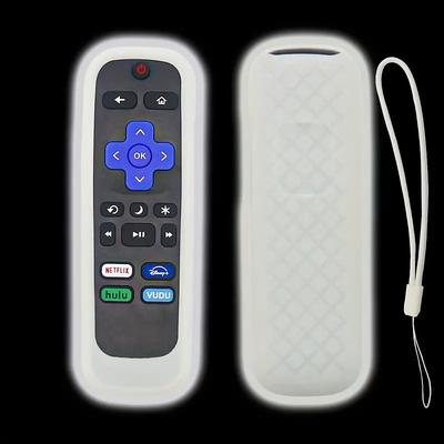 Glowing Non-Slip Silicone Remote Case for Roku TCL HisenseDurable Versatile Protection with Color Tie