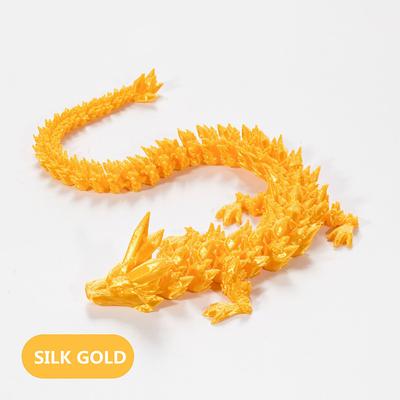 3D Printed Crystal Dragon Gem Dragon 3D Articulated Dragon Toys Rotatable and Dragon Chinese Flexible Realistic Ornament