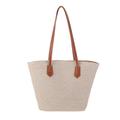 Women's Handbag Tote Shoulder Bag Straw Bag Straw Nylon Outdoor Holiday Beach Zipper Large Capacity Lightweight Solid Color Beige