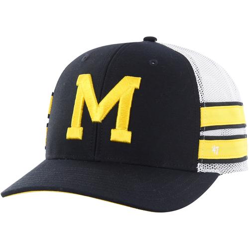 Herren '47 Navy Michigan Wolverines Straight Eight verstellbare Trucker-Mütze