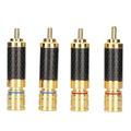 4pcs HiFi RCA Plugs Gold Plated Shielded Shell Lossless Solder Speaker Cable Connectors for 8mm Diameter