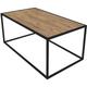 Table basse style industriel Vianta L90cm Métal Noir et Bois clair - Chêne clair