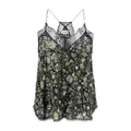 Zadig & Voltaire, Tops, female, Black, S, Floral Print Silk Top