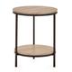 Julian Bowen Tribeca Circular Lamp Table With Shelf - Sonoma Oak