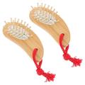 2pcs Hair Brush Comb Wooden Paddle Hair Brush Comb Hair Brush For Hair Straightening Detangling Smoothing