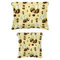 OWNTA Cute Cartoon Yellow Bumble Bee Pattern Portable 2-Pack PU Leather Makeup Bag Set with Built-in Shrapnel Closure Waterproof and Printed Design