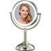 VESAUR 10 Extra Large and 17 Tall Lighted Makeup Mirror 1X/5X Magnifying Vanity Mirror with 3 Colors Dimmable 62 Premium LED Lights 360Â° Rotation Table Mirror 2 Power Supply Pearl Nickel