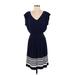 Banana Republic Casual Dress - Midi: Blue Stripes Dresses - Women's Size Small