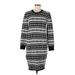 Lauren by Ralph Lauren Casual Dress - Sweater Dress: Black Fair Isle Dresses - Women's Size Medium