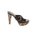 Stuart Weitzman Heels: Slide Platform Cocktail Party Brown Shoes - Women's Size 7 1/2 - Open Toe