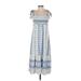 Zara Casual Dress - Midi Square Sleeveless: Blue Dresses - Women's Size X-Small