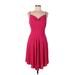 See You Monday Casual Dress - A-Line Cowl Neck Sleeveless: Pink Print Dresses - New - Women's Size Large