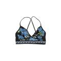 MICHAEL Michael Kors Swimsuit Top Blue Color Block V Neck Swimwear - Women's Size Medium