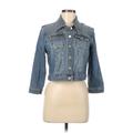 Chico's Denim Jacket: Short Blue Jackets & Outerwear - Women's Size Medium