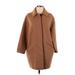 Zara Basic Wool Coat: Mid-Length Brown Print Jackets & Outerwear - Women's Size Small