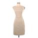 The Limited Casual Dress - Sheath Crew Neck Short sleeves: Tan Solid Dresses - Women's Size 00