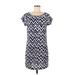 Lilly Pulitzer Casual Dress - Shift Scoop Neck Short sleeves: Blue Print Dresses - Women's Size Medium