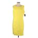 Ellen Tracy Casual Dress - Sheath Scoop Neck Sleeveless: Yellow Solid Dresses - Women's Size 16