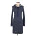 Tommy Bahama Casual Dress - Sheath Cowl Neck Long sleeves: Blue Print Dresses - Women's Size Medium
