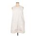 J.Crew Casual Dress - Mini High Neck Sleeveless: White Solid Dresses - Women's Size 16