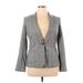 Calvin Klein Blazer Jacket: Below Hip Gray Plaid Jackets & Outerwear - Women's Size 14