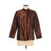 Laura Ashley Long Sleeve Button Down Shirt: Brown Tops - Women's Size Medium Petite