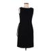 Ann Taylor LOFT Casual Dress - Sheath High Neck Sleeveless: Black Solid Dresses - Women's Size 6 Petite