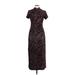 Sheri Martin New York Woman Cocktail Dress - Sheath Mock Short Sleeve: Burgundy Dresses - Women's Size 12