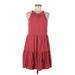 Old Navy Casual Dress - Mini Crew Neck Sleeveless: Red Solid Dresses - Women's Size Medium