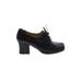 Yves Saint Laurent Heels: Oxford Chunky Heel Casual Black Solid Shoes - Women's Size 35 - Round Toe