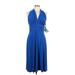 Jones Wear Dress Casual Dress Plunge Sleeveless: Blue Solid Dresses - New - Women's Size 12