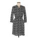 H&M Conscious Casual Dress - Shirtdress V Neck 3/4 sleeves: Black Dresses - Women's Size 6